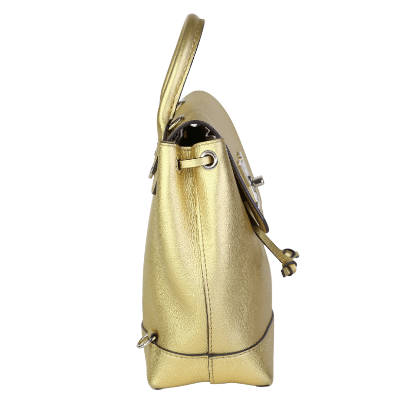 Louis Vuitton Lockme Mini Rucksack Backpack M54575 Leather Metallic Gold