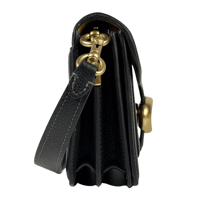 COACH Black Pebbled Leather Tabby Shoulder Bag