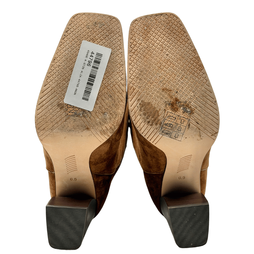 PAIGE Tan Brown Suede Square Toe Knee Boots Us6.5 UK 4.5 EU 37.5 👠