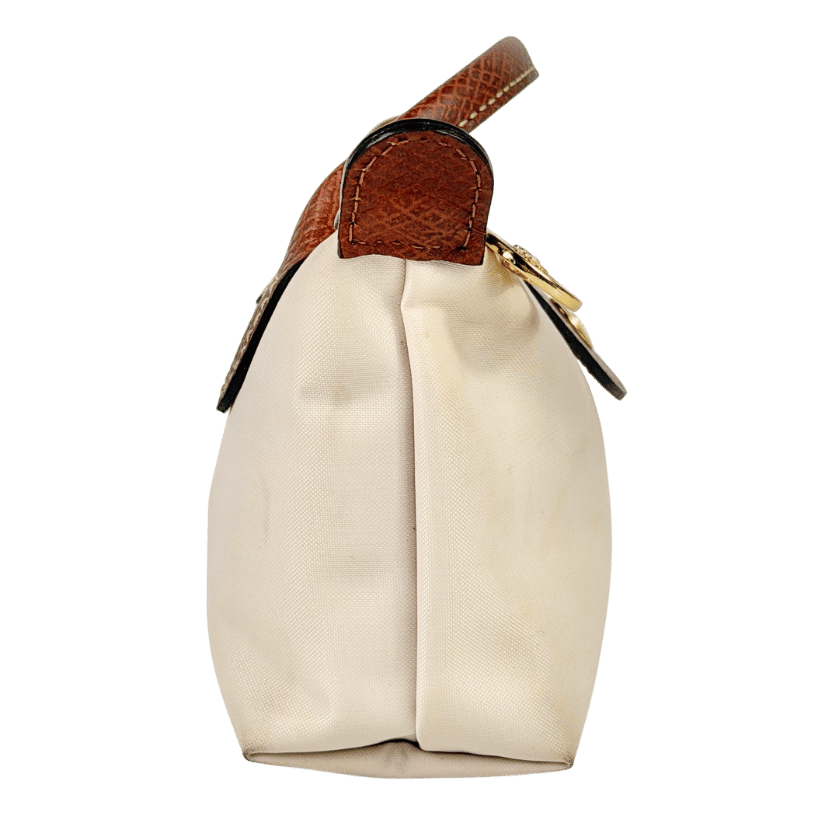 LONGCHAMP Beige Le Pliage Original Pouch With Handle