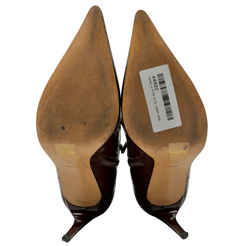 Raye Burgundy Red Patent Stiletto Heeled Aviv Ankle Boots Us7 UK 5 EU 38 👠