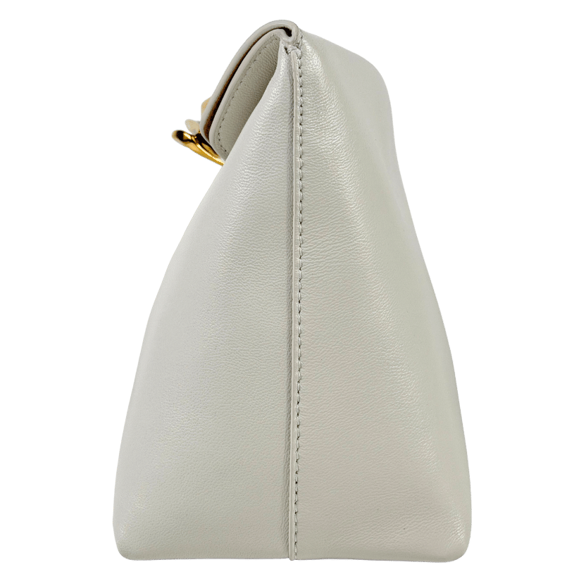 ALEXANDER MCQUEEN Cream Ivory / Gold Butter-soft Lambskin Leather Four ring Clutch Bag