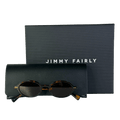 JIMMY FAIRLY The Elvie Medium Women's Sunglasses In Dark Tortoise In Case And Box