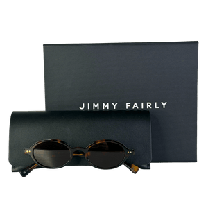 JIMMY FAIRLY The Elvie Medium Women's Sunglasses In Dark Tortoise In Case And Box