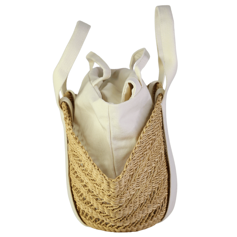 muun Cream Small Straw Sophie Tote Bag One Size
