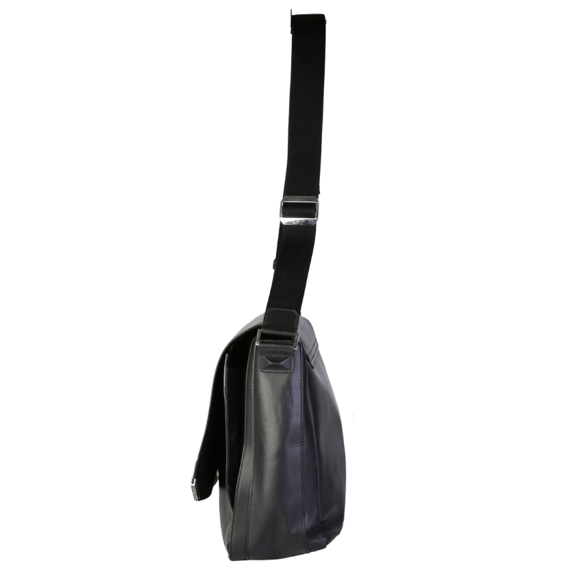 Montblanc Black Leather Urban Spirit Messenger Bag One Size