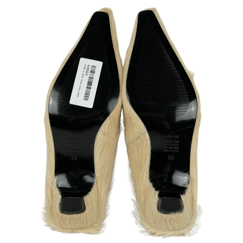 Alias Mae Pony Hair Heeled Mulesin Buttermilk Cream UK 6 EU 39 👠