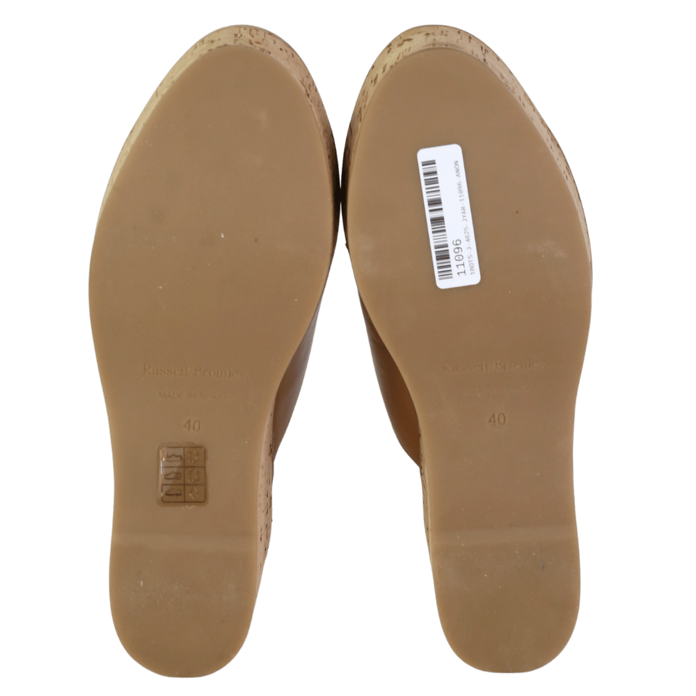 Russell & Bromley Brown Upend Cork Super Wedge UK 7 EU 40 👠