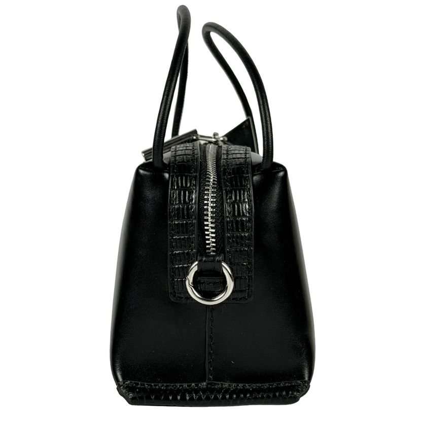 VERAFIED NEW YORK Black Lizard Café Mini Bag
