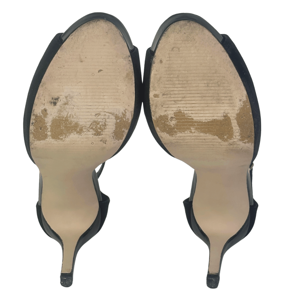 Carvela X Kurt Geiger Black Leona Suedette Open-toe Heels UK 4 EU 37 👠