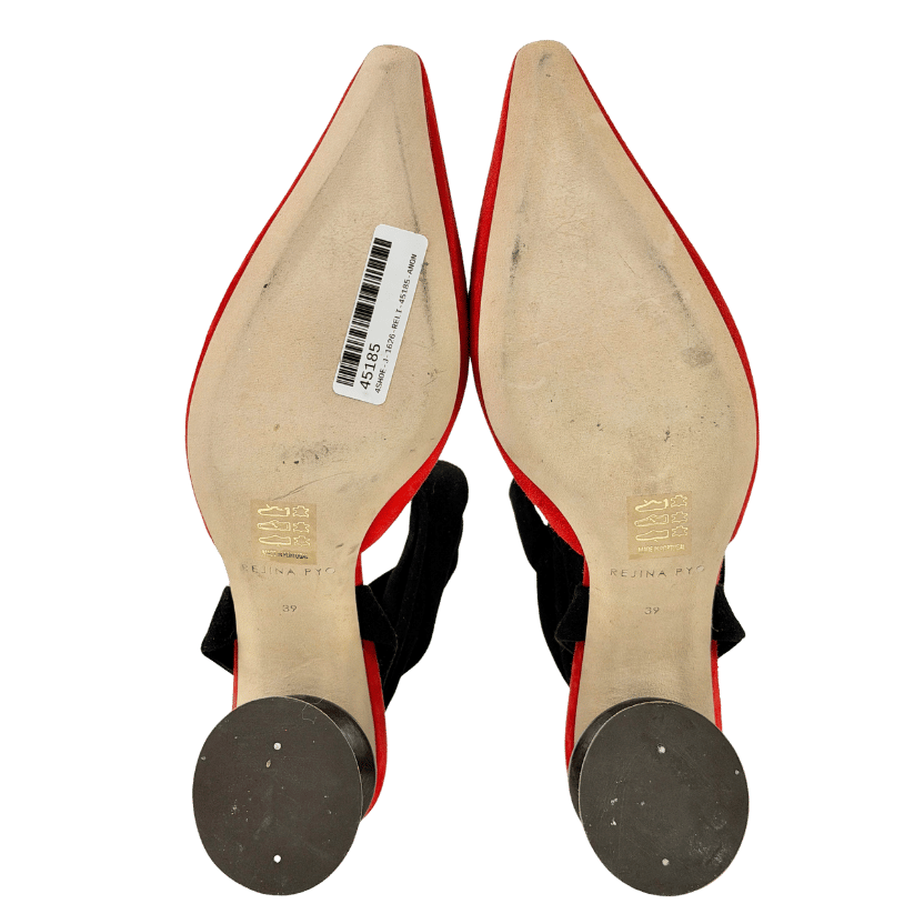 REJINA PYO Barbara Zigzag Heel Pump In Red Suede UK 6 EU 39 👠