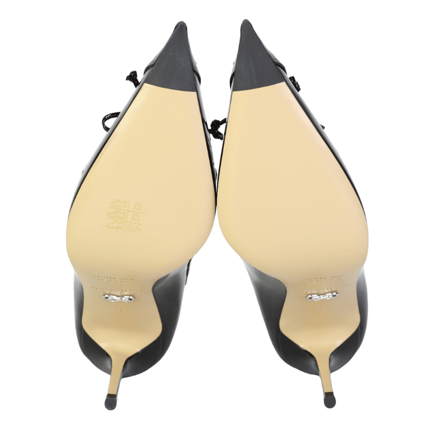 Mach & Mach Black Eyelet-lace Pumps UK 5 EU 38 👠