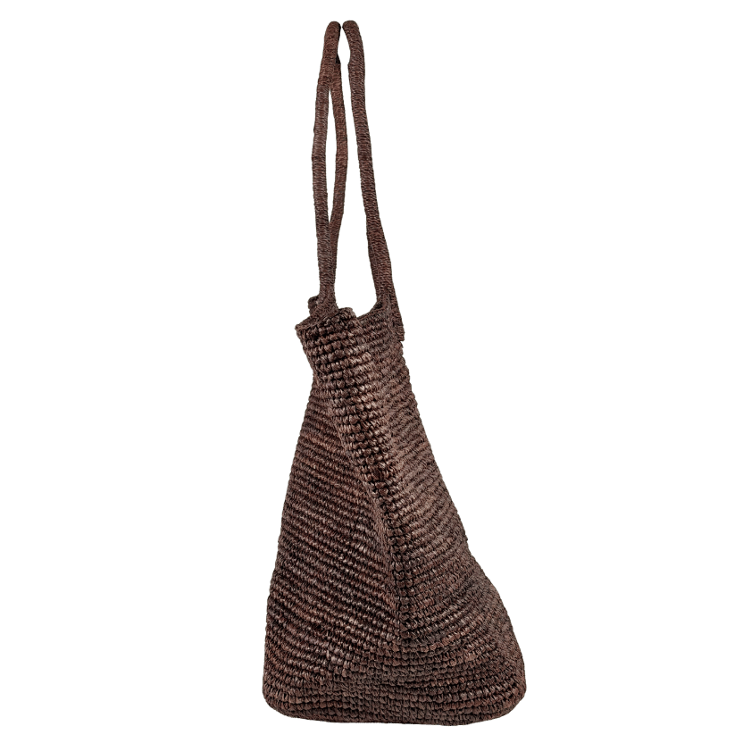 COS Dark Brown Oversized Hand-woven Raffia Tote Bag
