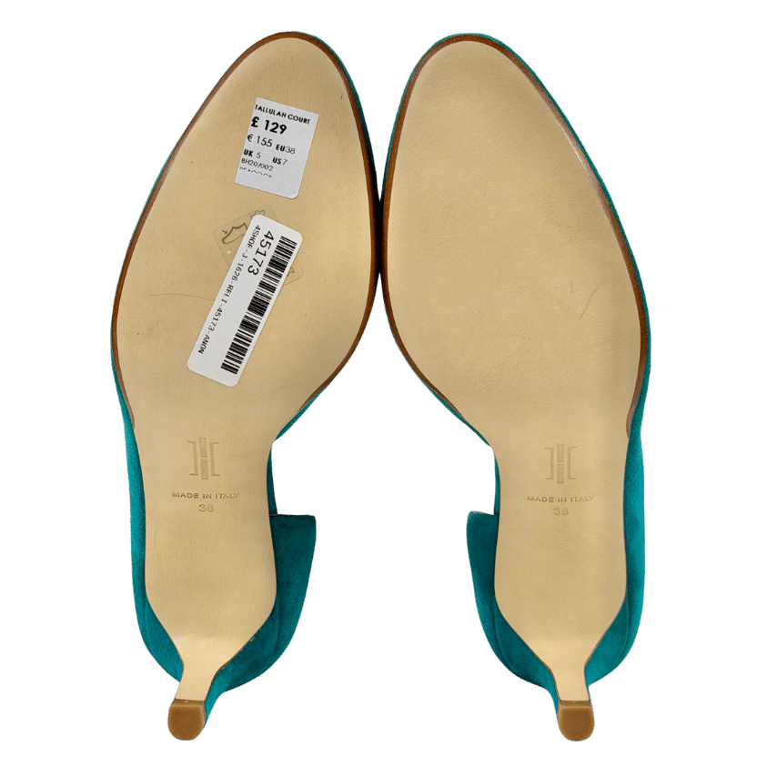 HOBBS Turquoise Blue Tallulah Suede Court Shoes UK 5 EU 38 👠