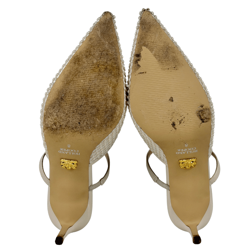 HOLLAND COOPER Cream Wear All Day Vienna Pearl Heel Champagne Pearl UK 8 EU 41