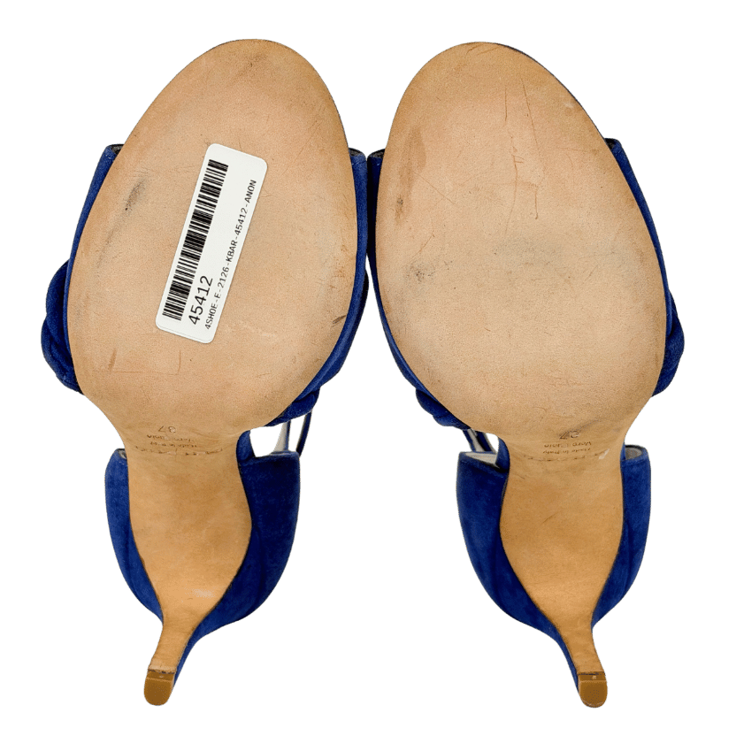 RACINE CARRÉE Cobalt Blue Suded Heeled Sandals UK 4 EU 37 👠
