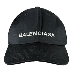 Balenciaga Black Cap In Black/white UK L