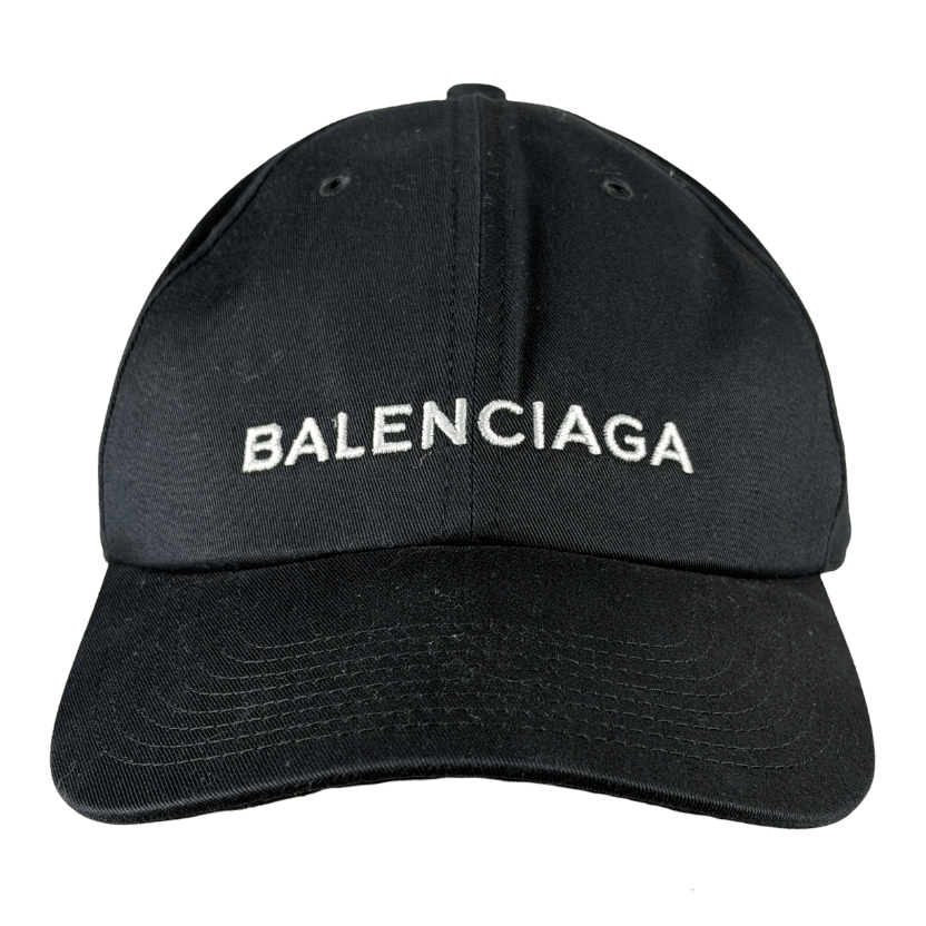 Balenciaga Black Cap In Black/white UK L