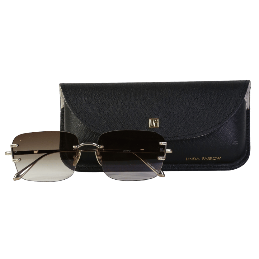 Linda Farrow Brown Sasha Square Sunglasses In Mocha One Size