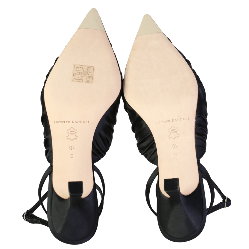 Loeffler Randall Black Rio Ruched Satin Pumps UK 7.5 EU 40.5 👠