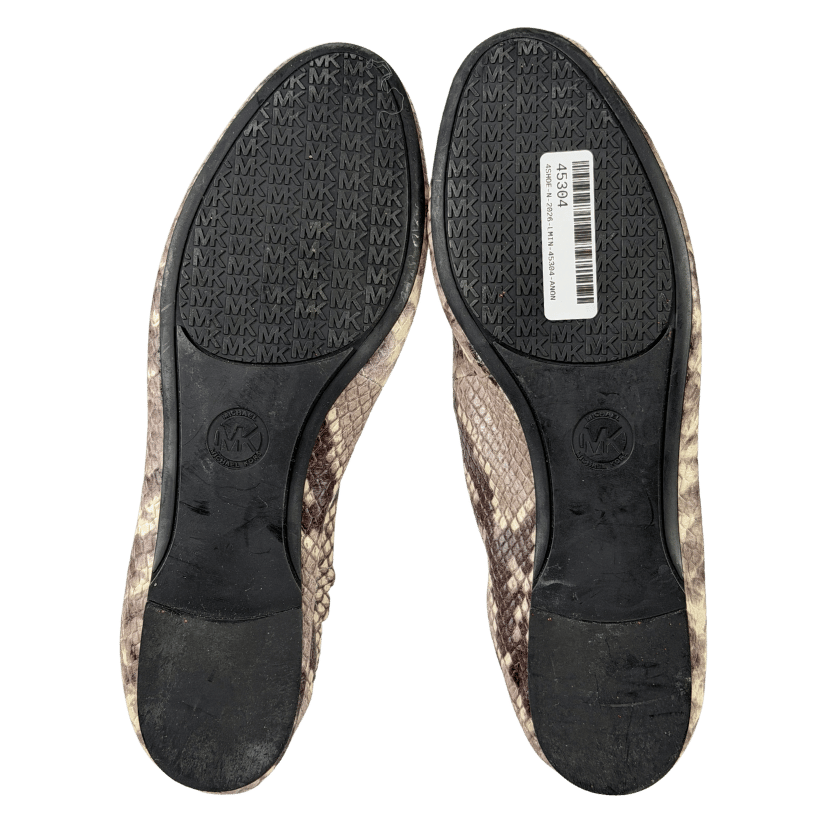 MICHAEL Michael Kors Beige Snake Embossed Leather Ballet Flats UK 5 EU 38 👠