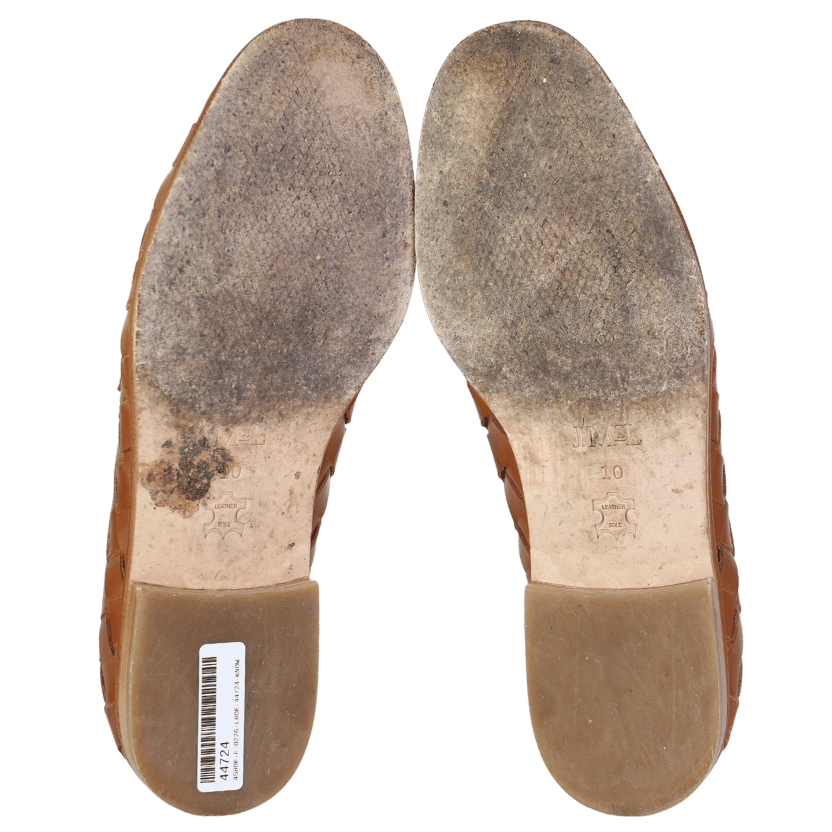 J.Mclaughlin Brown Concetta Woven Leather Loafers UK 8 EU 41 👠