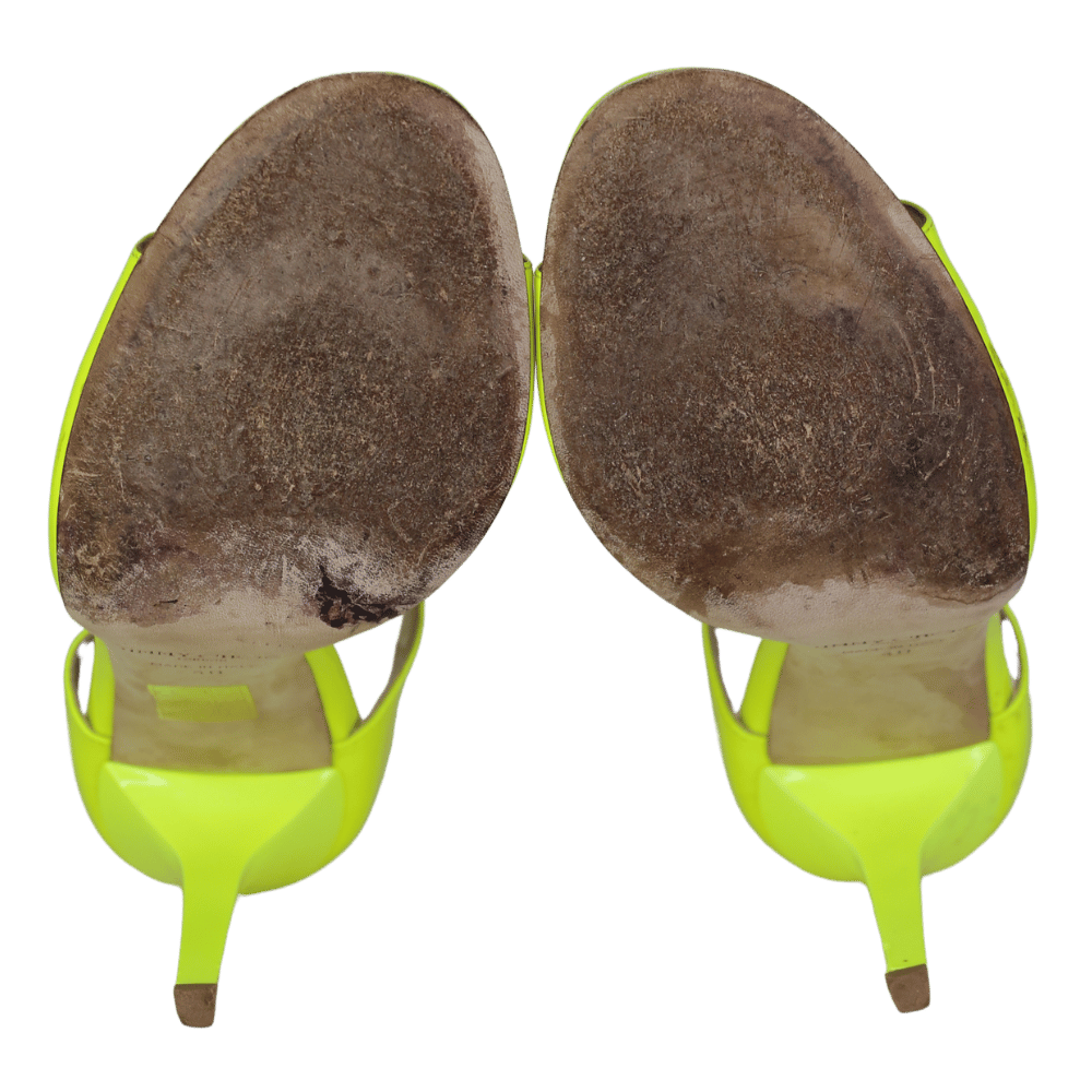 Jimmy Choo Lance Neon Patent Yellow Heels UK 7 EU 40 👠