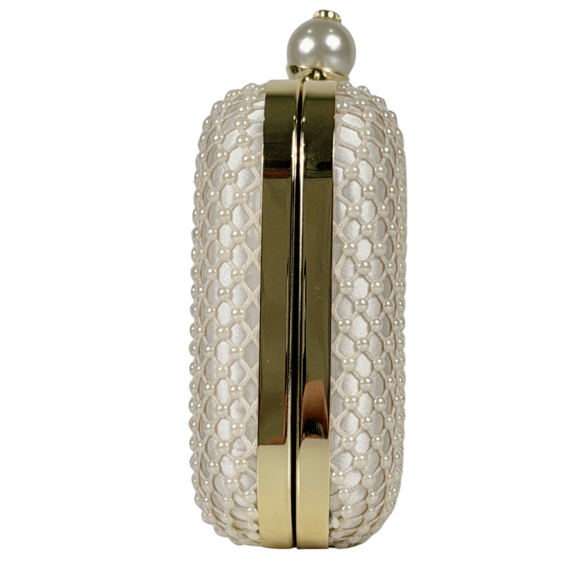 HOLLAND COOPER Cream Vienna Evening Bag Champagne Pearl