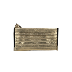 ANYA HINDMARCH Metallic Gold Pleated Clutch Bag