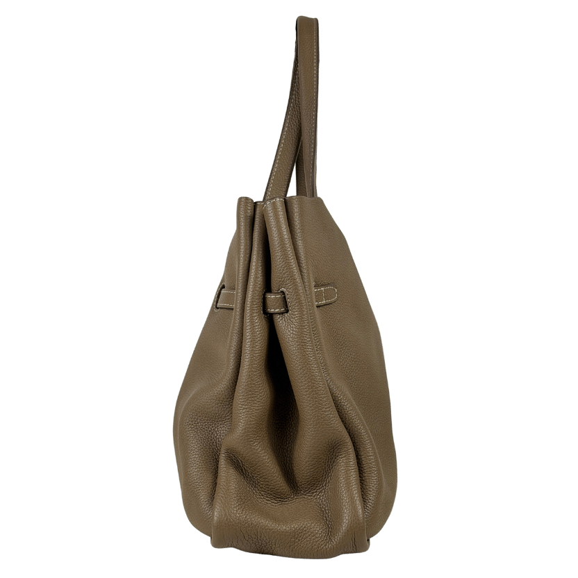 Rabeanco Brown Saoirse Pebbled Leather Soft Structural Shoulder Tote Bag