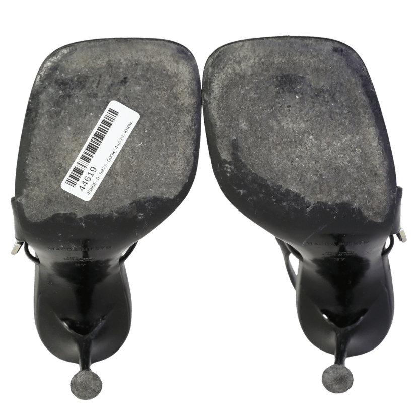 Magda Butrym Black Slingback leather heeled sandalsUK 4 EU 37 👠