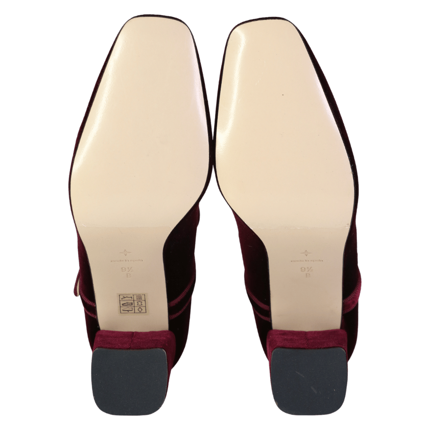 Tuckernuck Red Oxblood Velvet Julia Heels UK 7.5 EU 40.5 👠