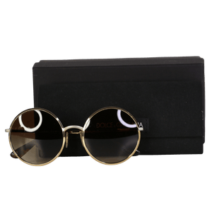 Dolce & Gabbana Dg2155 Brown Tortoise / Gold Round Sunglasses In Case