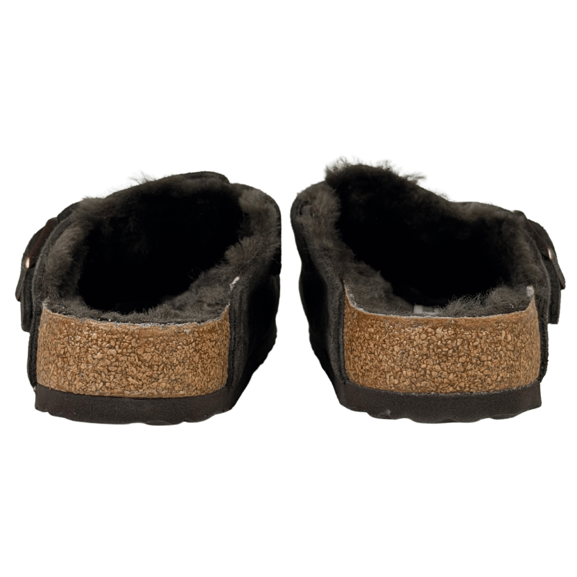 BIRKENSTOCK Brown Boston Shearling  Suede Leather UK 5 EU 38 👠