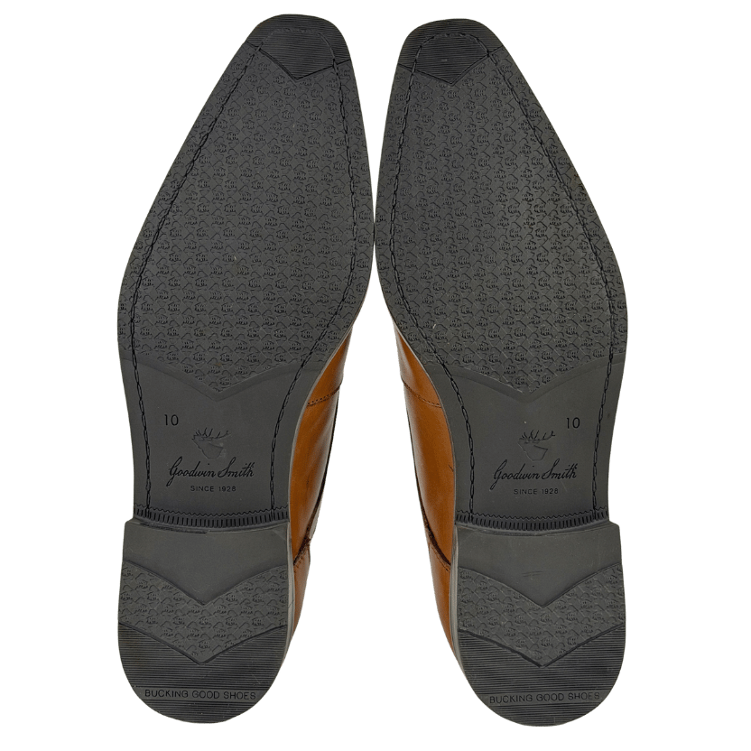 GOODWIN SMITH Brown Tan Leather Monk Strap Shoes UK 10 EU 44