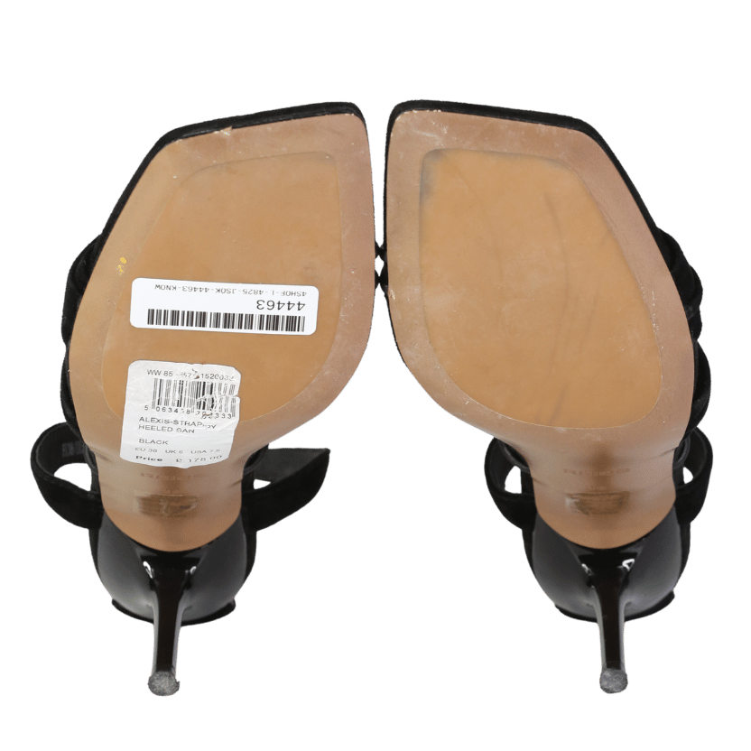 REISS Suede Strappy Heeled Sandals In Black UK 5 EU 38 👠