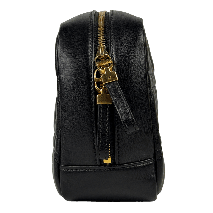 DIOR Black Cannage Leather Caro Zip Pouch