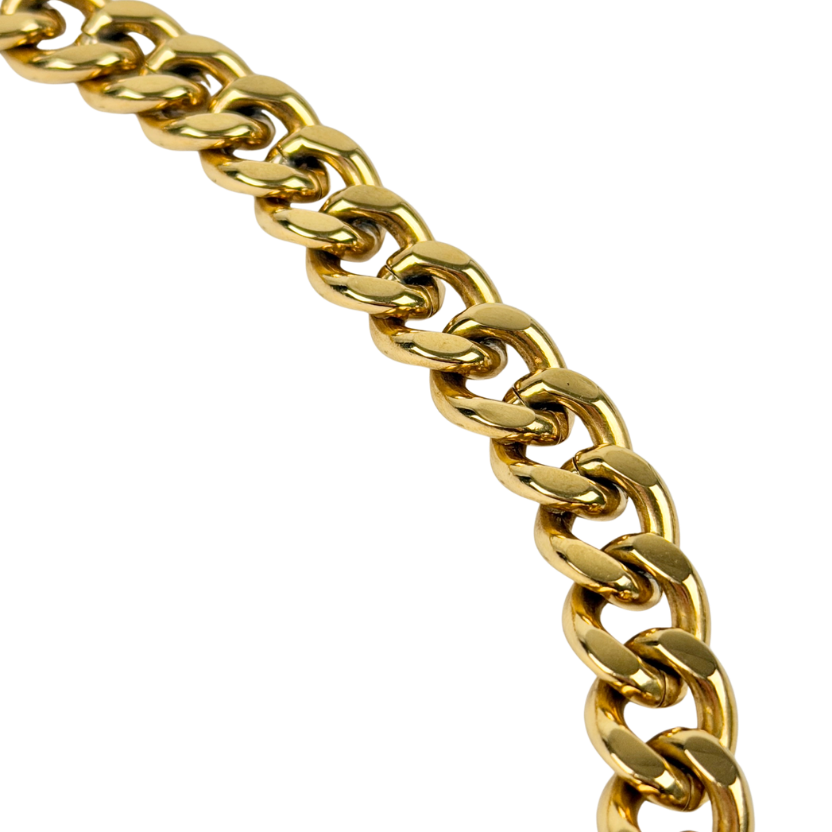 DIOR Vintage Yellow Gold Cd Logo Choker Necklace One Size
