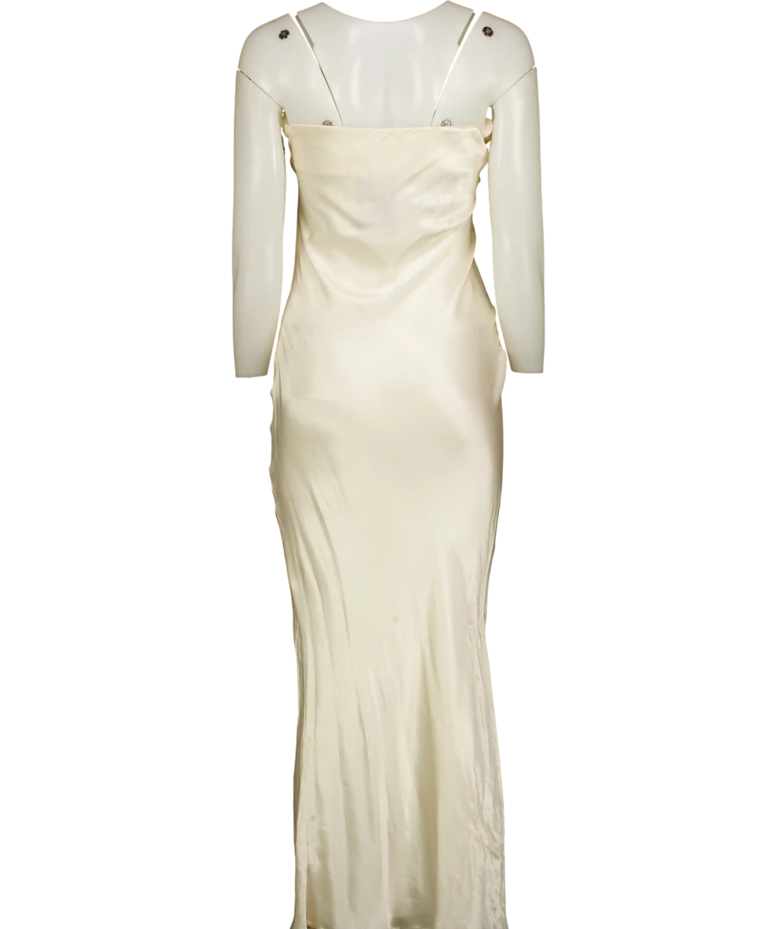 Sndys Cream Satin Bandeau Slip Dress UK 8