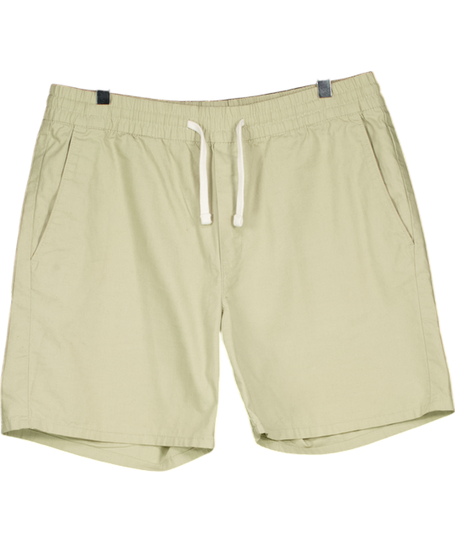 WEEKDAY Beige Drawstring Cotton Shorts UK M