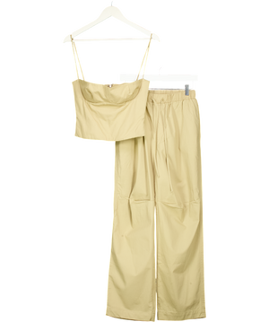 HOUSE OF CB Beige 2-piece Camel Audette Structured Corset Top & Luna Cargo Trousers Set UK S