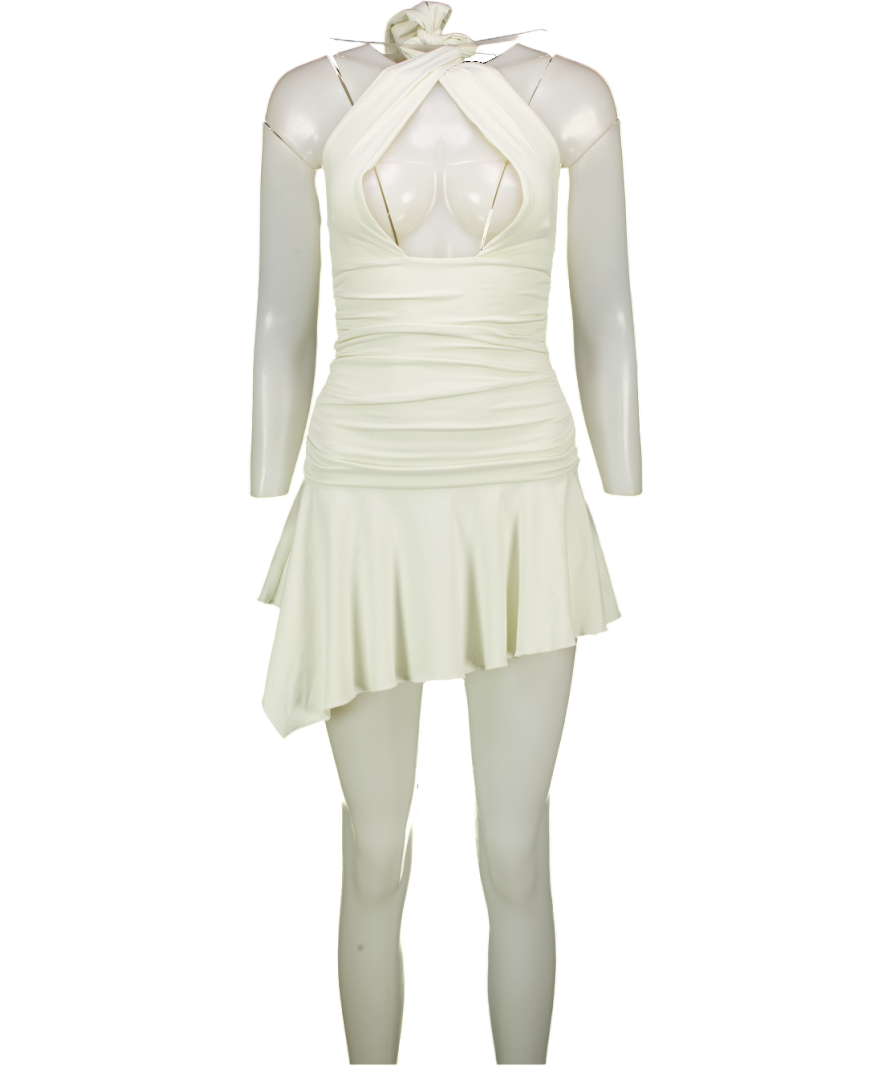 Mars the Label White Cream Halter Neck Mini Dress UK 8