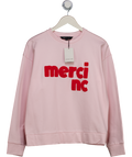 Nobody's Child Pink Organic Cotton Merci Slogan Sweatshirt UK S