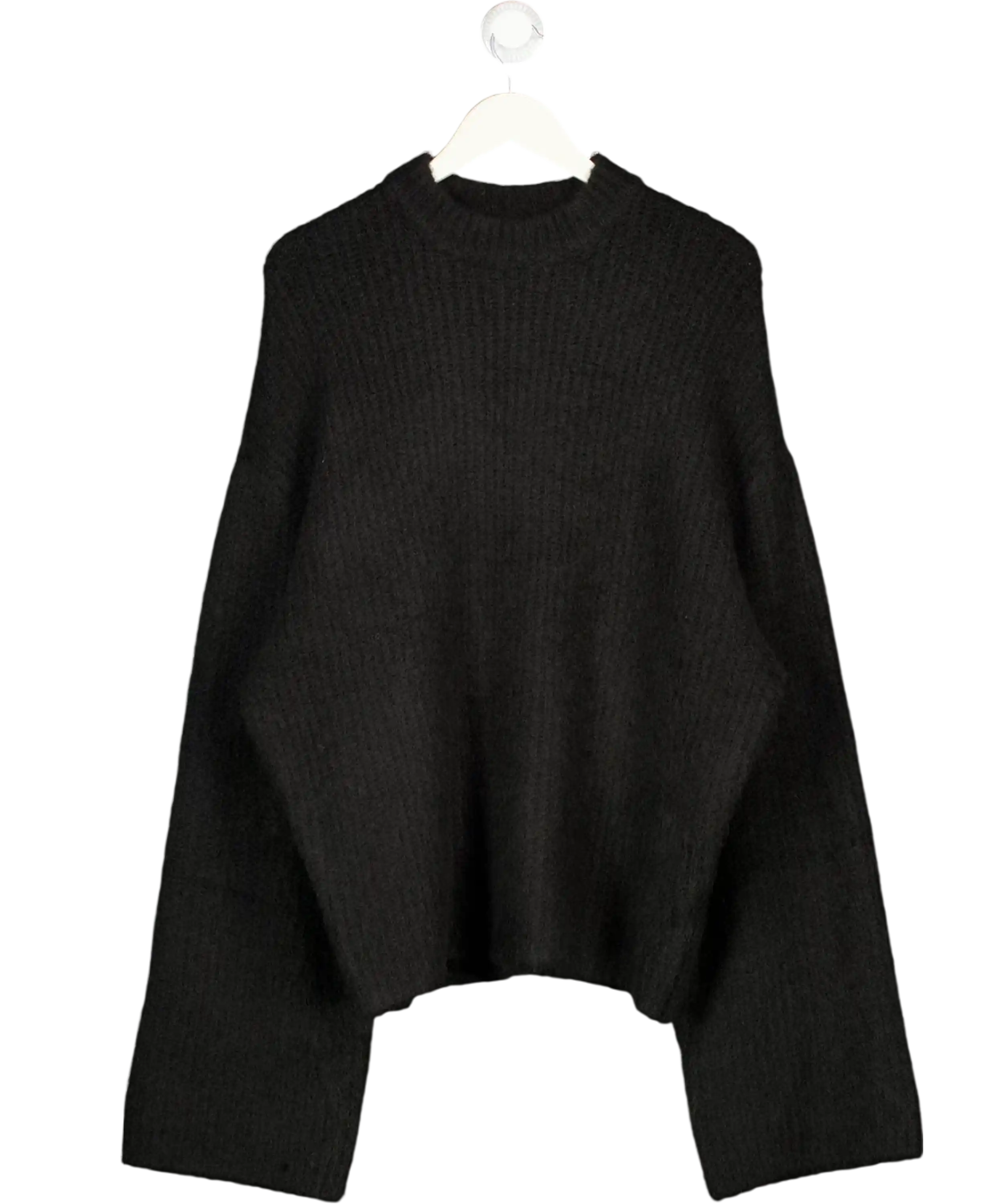 ENTIRE STUDIOS Black Oversize Alpaca Blend Jumper UK XS