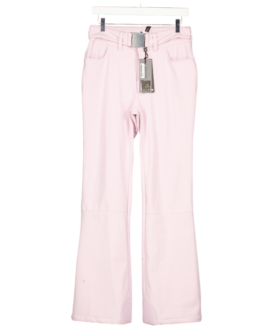 BO + TEE Waterproof Belted Ski Salopettes In Powder Pink UK M