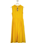 IRIS & INK Marigold Yellow Midi Dress UK 8