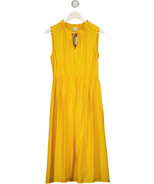 IRIS & INK Marigold Yellow Midi Dress UK 8