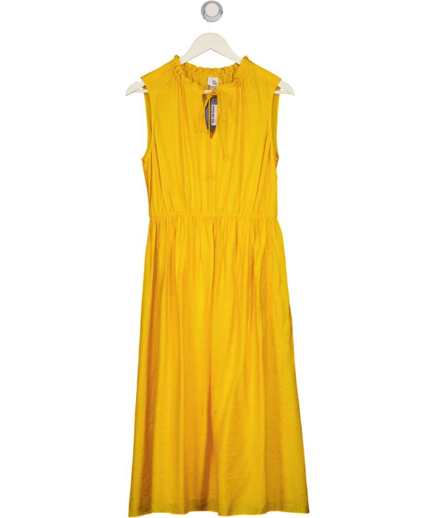 IRIS & INK Marigold Yellow Midi Dress UK 8