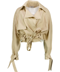 MANGO Beige Linen Jacket With Belt UK M