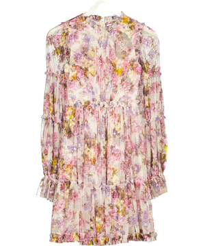 Needle & Thread Multicoloured X Jasmine Hemsley Harmony Floral-print Recycled Tulle Mini Dress UK 4